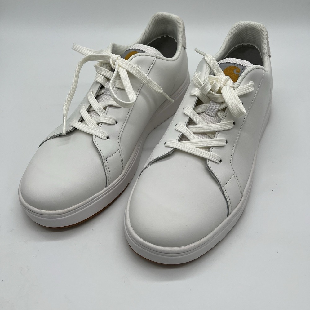 Carhartt Men's 9.5 Detroit White Leather Sneakers Work‎ Safety Shoes NEW